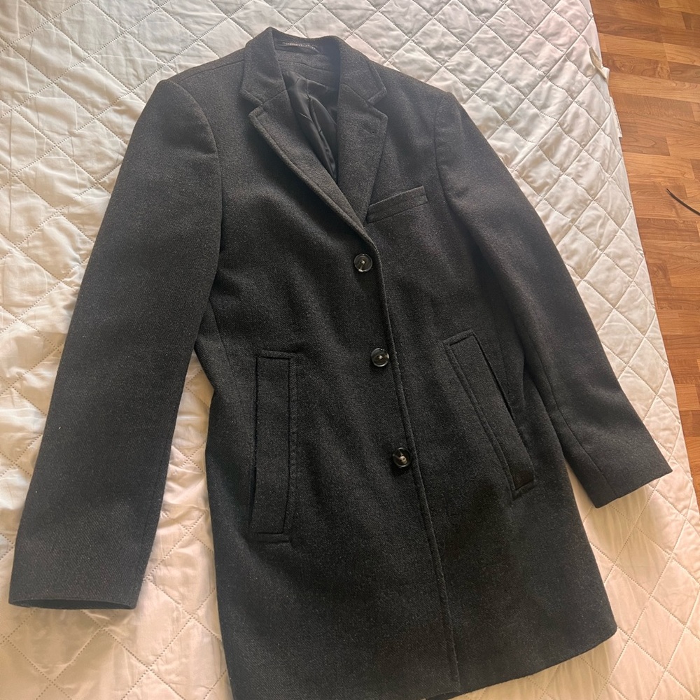 Men's Black Wool Coat